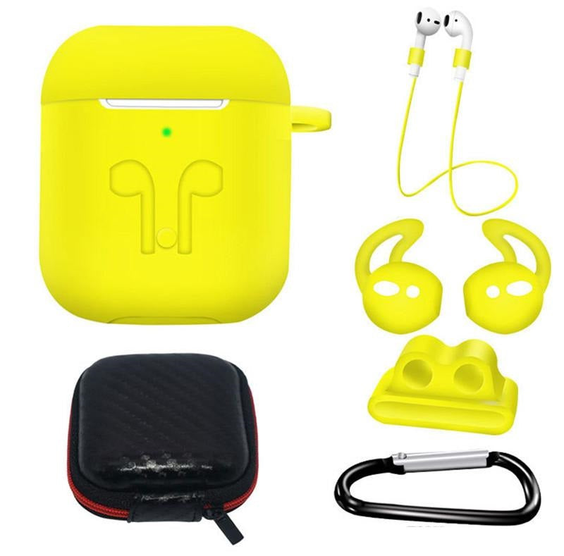 6 in 1 Silicone Case with Ear Hook Grips Straps Clips Tips Grips for AirPods 1 2 (1st 2nd Gen.) 6 in 1 Silicone Case with Ear Hook Grips Straps Clips Tips Grips for AirPods 1 2 (1st 2nd Gen.)